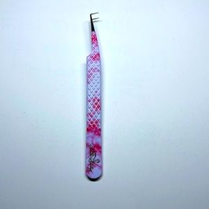 Fiber tip tweezers marble pink and white